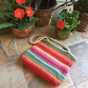 Merona Rainbow Crochet Boho Bag (like NEW)